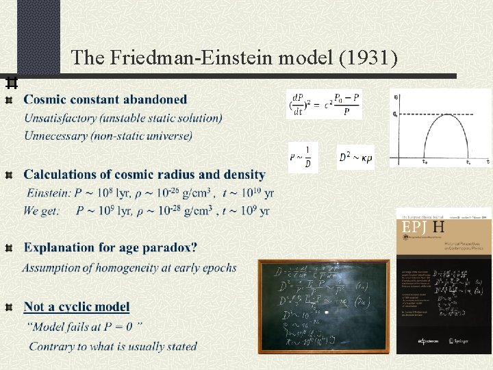 The Friedman-Einstein model (1931) 