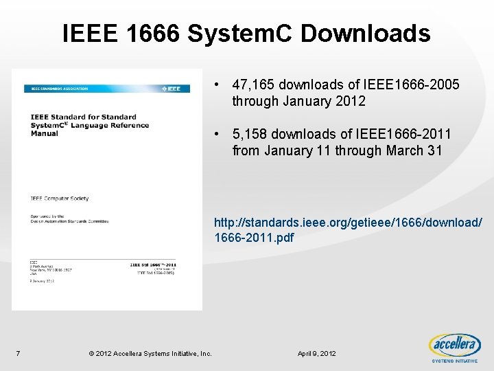 IEEE 1666 System. C Downloads • 47, 165 downloads of IEEE 1666 -2005 through