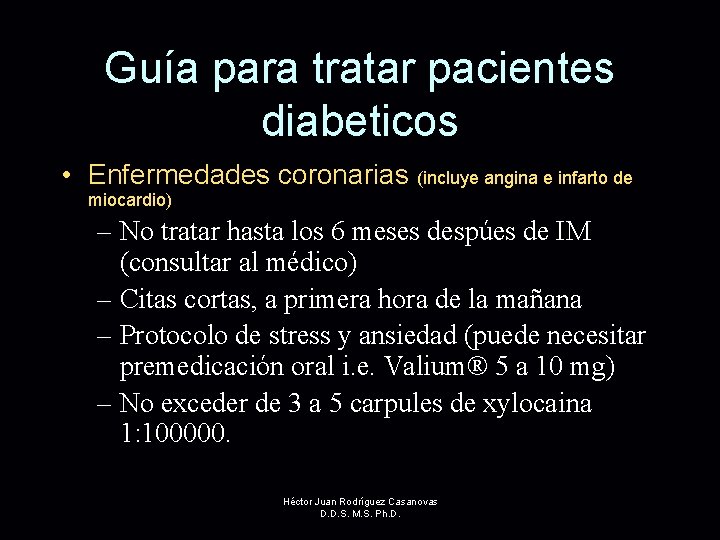 Guía para tratar pacientes diabeticos • Enfermedades coronarias (incluye angina e infarto de miocardio)