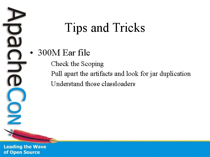 Tips and Tricks • 300 M Ear file Check the Scoping Pull apart the