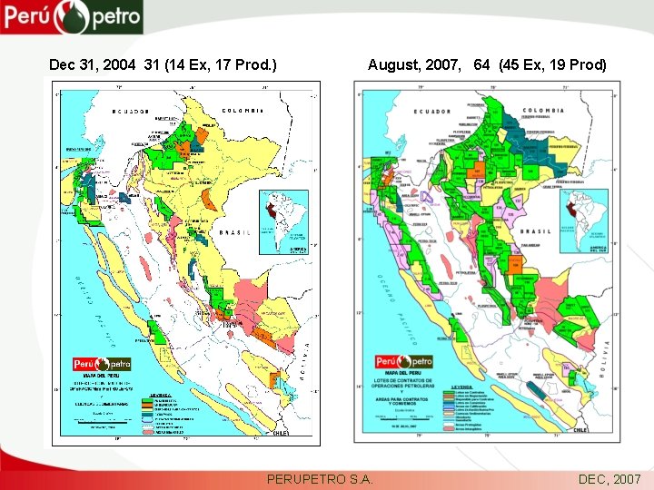 Dec 31, 2004 31 (14 Ex, 17 Prod. ) August, 2007, 64 (45 Ex,