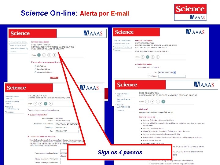 Science On-line: Alerta por E-mail Siga os 4 passos 