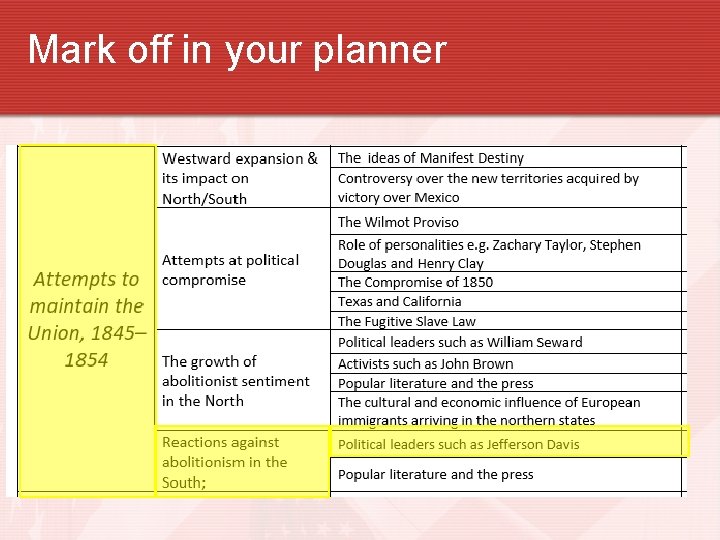 Mark off in your planner 