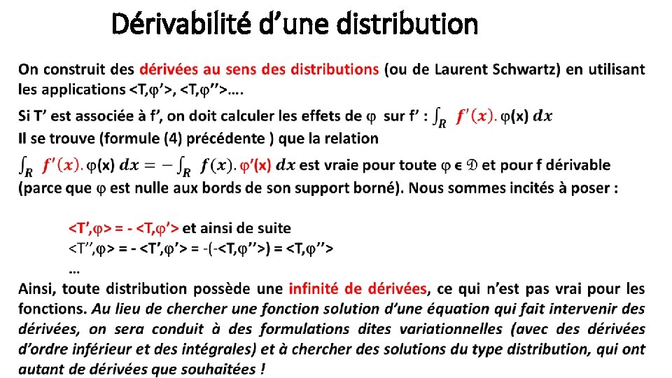 Dérivabilité d’une distribution 