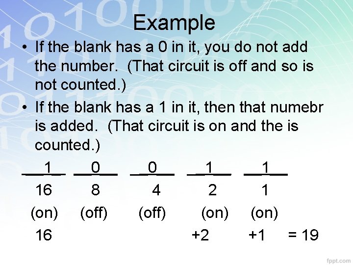 Example • If the blank has a 0 in it, you do not add Example • If the blank has a 0 in it, you do not add