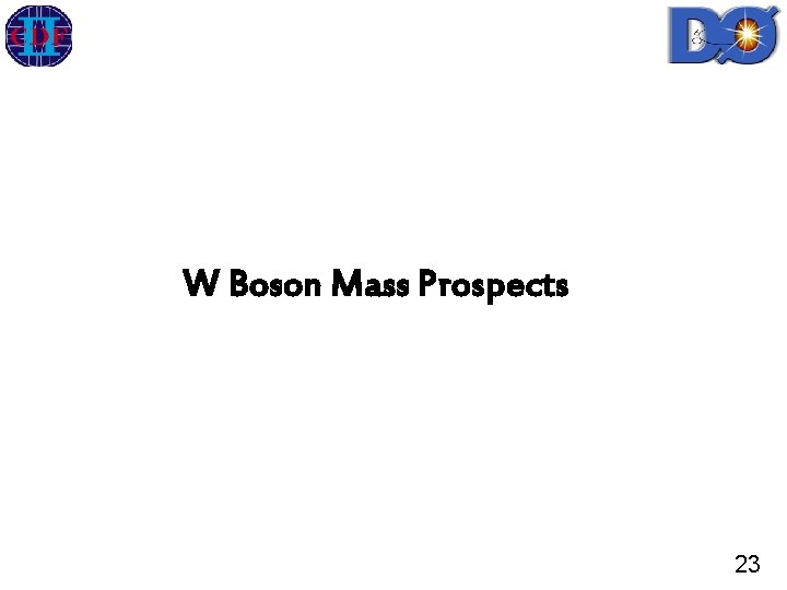 W Boson Mass Prospects 23 