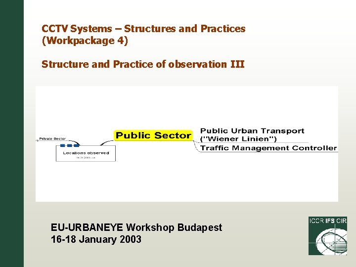CCTV Systems – Structures and Practices (Workpackage 4) Structure and Practice of observation III