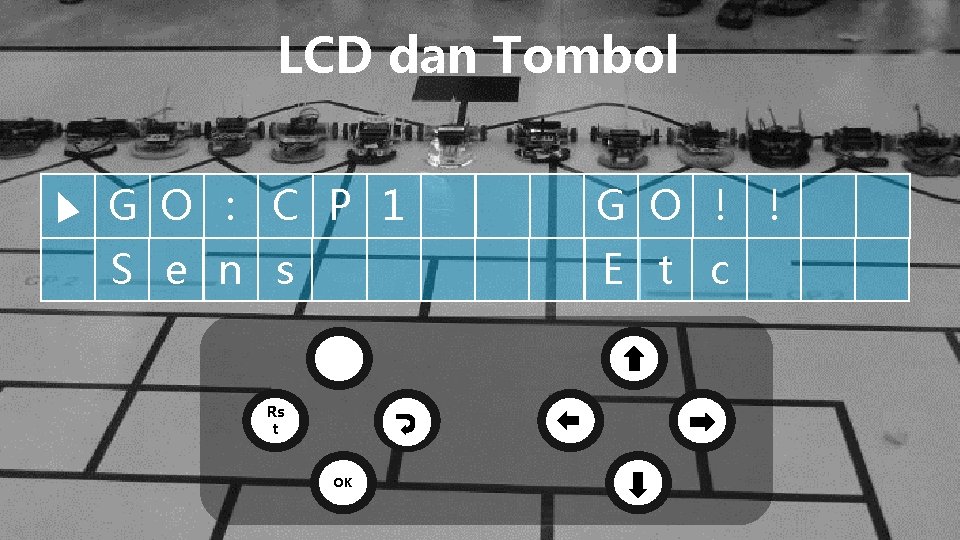 LCD dan Tombol G O : C P 1 G O ! S e