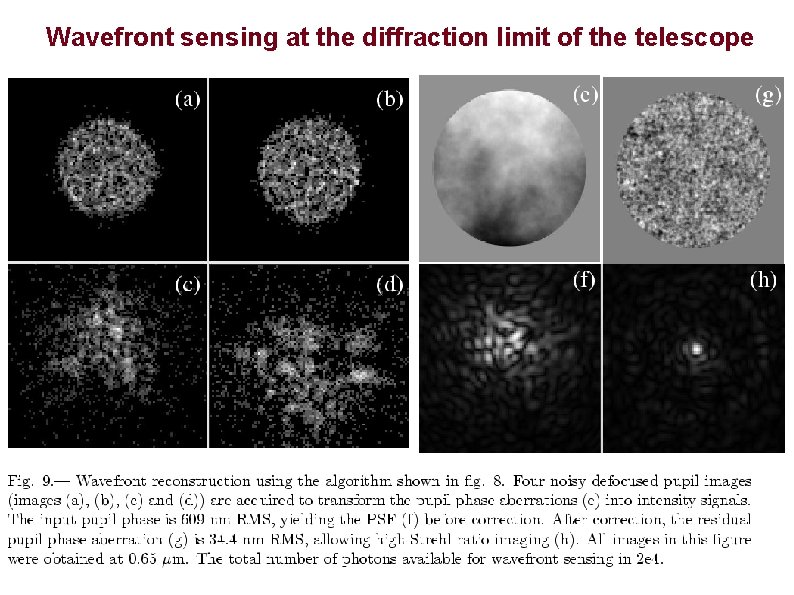 Wavefront sensing at the diffraction limit of the telescope 