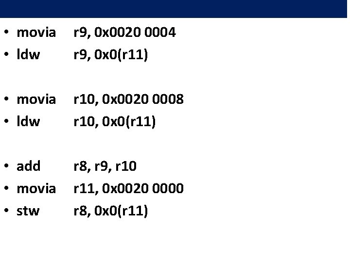  • movia • ldw r 9, 0 x 0020 0004 r 9, 0