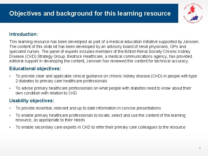 Objectives and background for this learning resource Introduction: This learning resource has been developed
