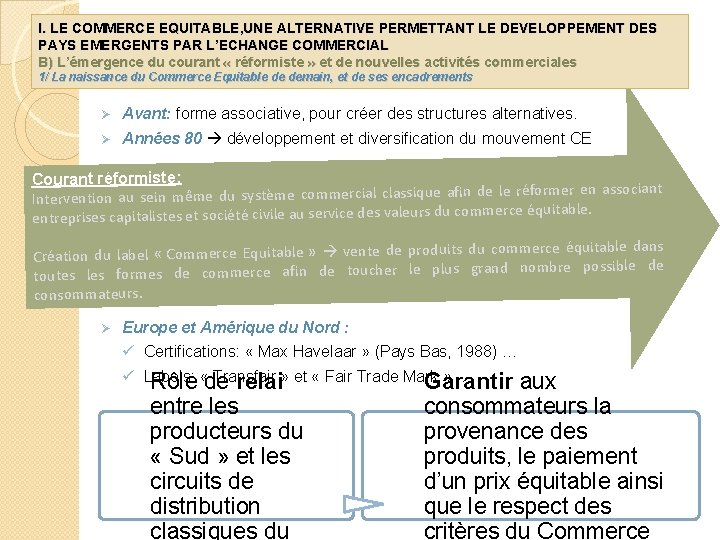 I. LE COMMERCE EQUITABLE, UNE ALTERNATIVE PERMETTANT LE DEVELOPPEMENT DES PAYS EMERGENTS PAR L’ECHANGE