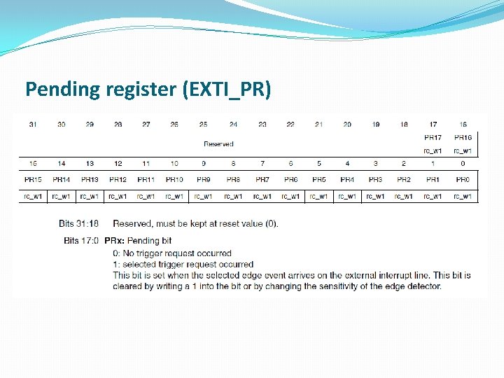 Pending register (EXTI_PR) 