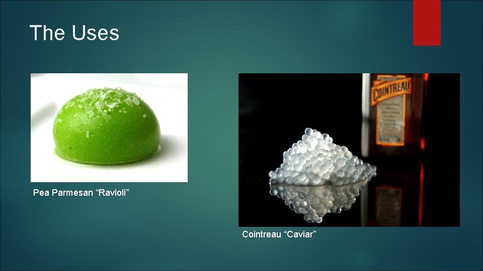 The Uses Pea Parmesan “Ravioli” Cointreau “Caviar” 