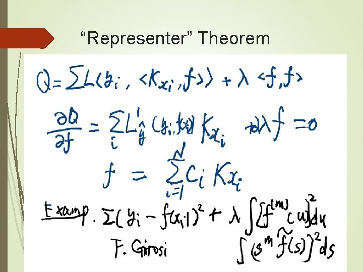 “Representer” Theorem 