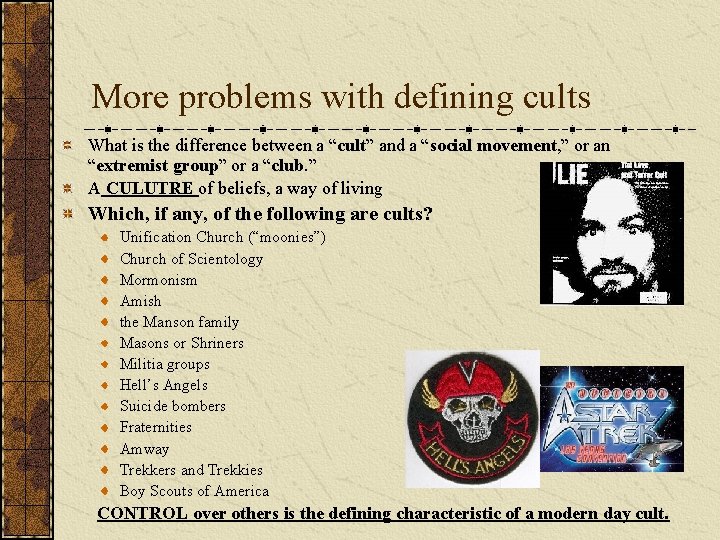 More problems with defining cults What is the difference between a “cult” and a
