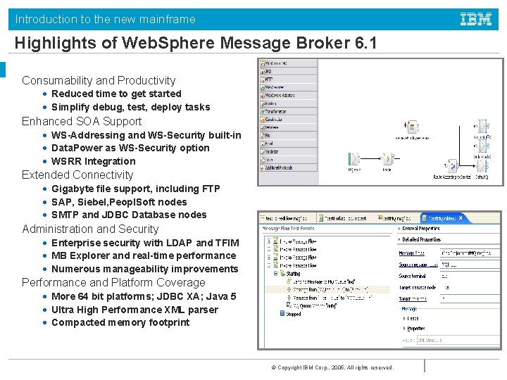 Introduction to the new mainframe Highlights of Web. Sphere Message Broker 6. 1 Consumability
