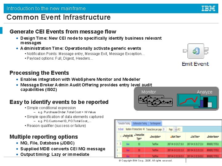 Introduction to the new mainframe Common Event Infrastructure Generate CEI Events from message flow