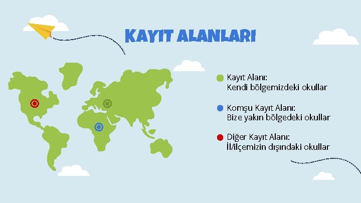 KAYIT ALANLARI Kayıt Alanı: Kendi bölgemizdeki okullar Komşu Kayıt Alanı: Bize yakın bölgedeki okullar