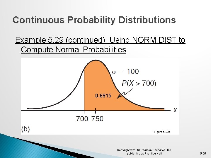 Continuous Probability Distributions Example 5. 29 (continued) Using NORM. DIST to Compute Normal Probabilities