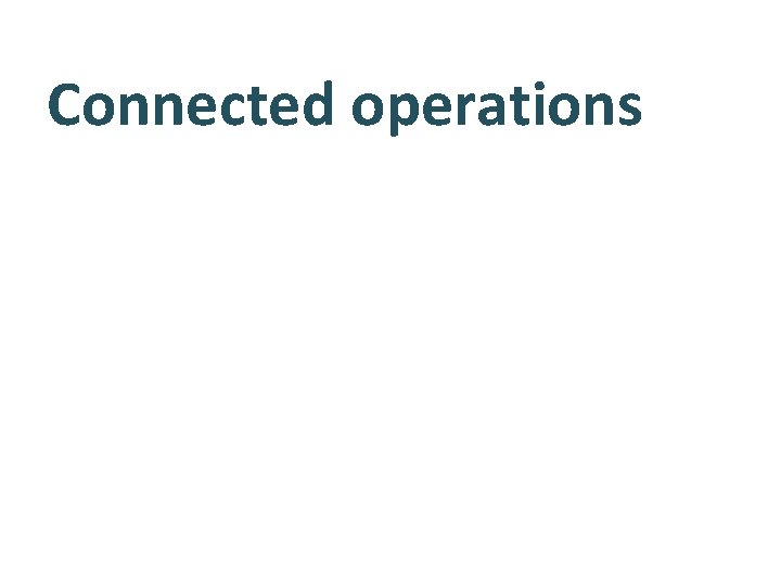 Connected operations Deeper insight for end users & operators 