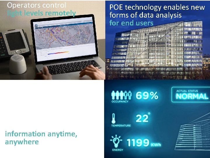 Operators control light levels remotely Field technicians can access information anytime, anywhere City of