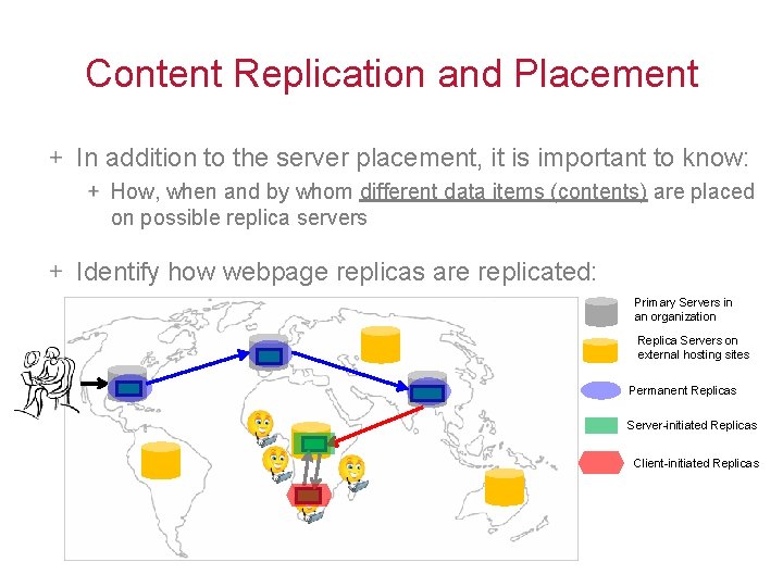 Content Replication and Placement In addition to the server placement, it is important to