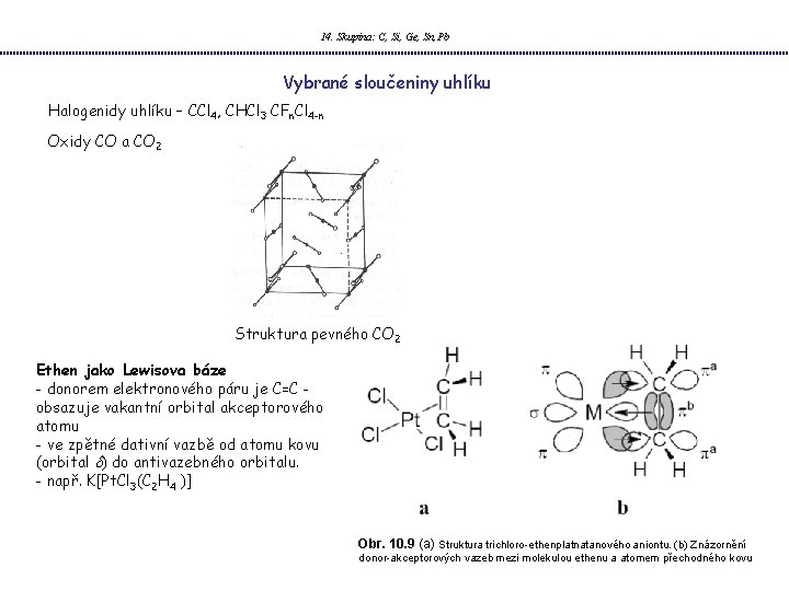 14. Skupina: C, Si, Ge, Sn, Pb Vybrané sloučeniny uhlíku Halogenidy uhlíku – CCl