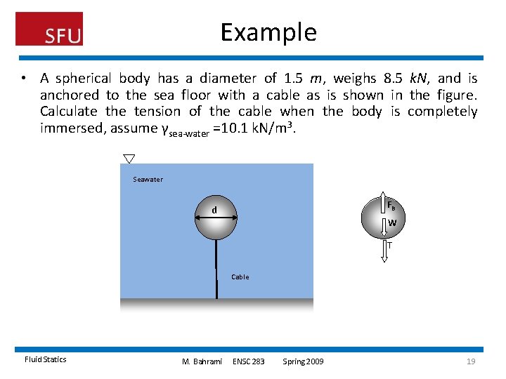 Example • A spherical body has a diameter of 1. 5 m, weighs 8. Example • A spherical body has a diameter of 1. 5 m, weighs 8.