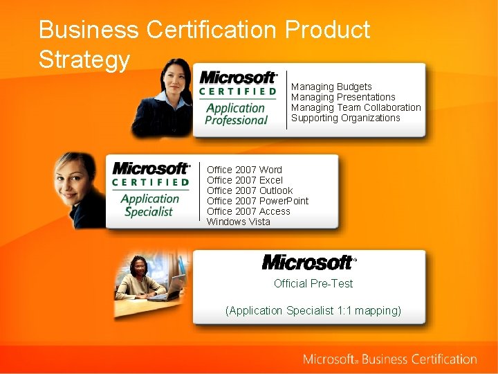 Business Certification Product Strategy Managing Budgets Managing Presentations Managing Team Collaboration Supporting Organizations Office