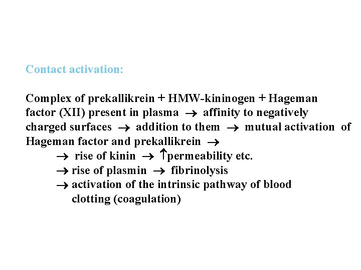 Contact activation: Complex of prekallikrein + HMW-kininogen + Hageman factor (XII) present in plasma Contact activation: Complex of prekallikrein + HMW-kininogen + Hageman factor (XII) present in plasma