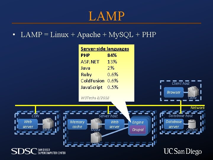 LAMP • LAMP = Linux + Apache + My. SQL + PHP Server-side languages