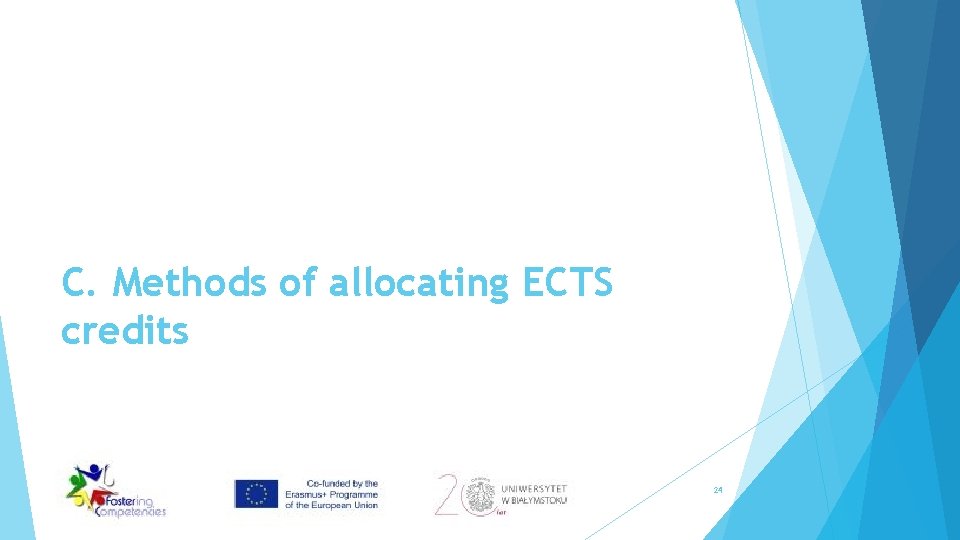 C. Methods of allocating ECTS credits 24 