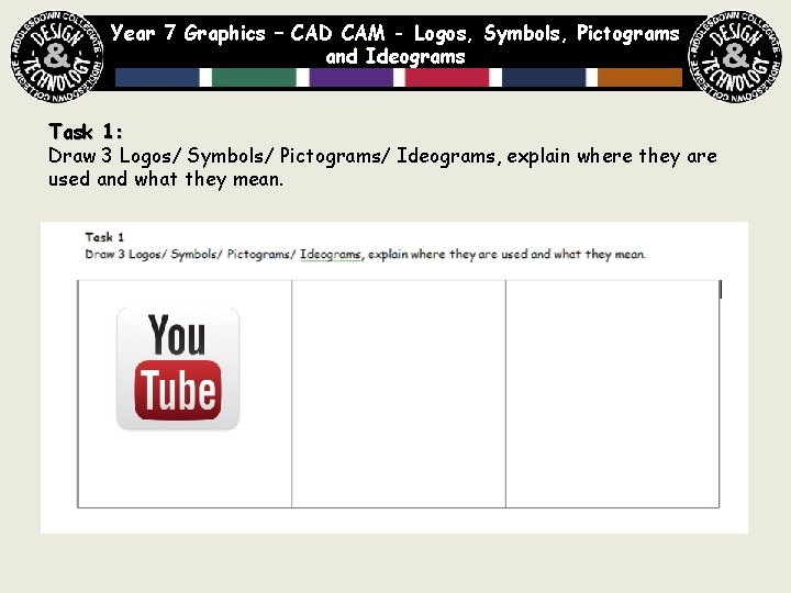 Year 7 Graphics – CAD CAM - Logos, Symbols, Pictograms and Ideograms Task 1: Year 7 Graphics – CAD CAM - Logos, Symbols, Pictograms and Ideograms Task 1: