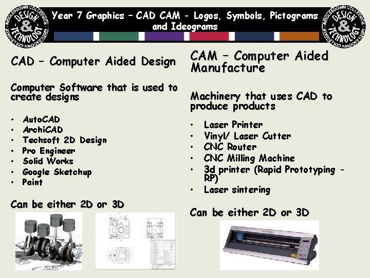Year 7 Graphics – CAD CAM - Logos, Symbols, Pictograms and Ideograms CAD – Year 7 Graphics – CAD CAM - Logos, Symbols, Pictograms and Ideograms CAD –