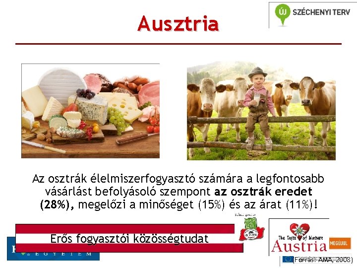 Ausztria Az osztrák élelmiszerfogyasztó számára a legfontosabb vásárlást befolyásoló szempont az osztrák eredet (28%),