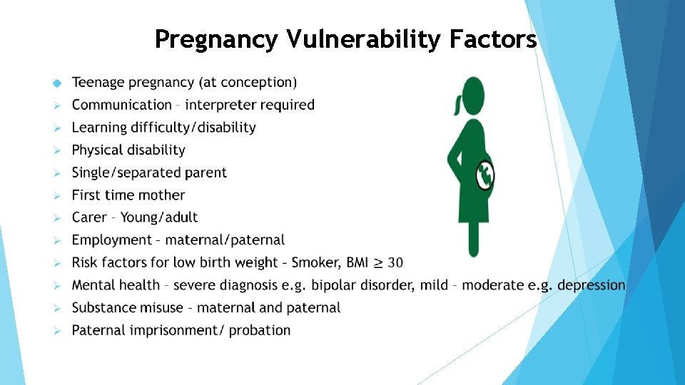 Pregnancy Vulnerability Factors 