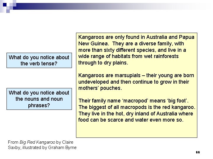 What do you notice about the verb tense? What do you notice about the