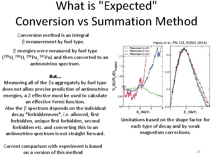 What is "Expected" Conversion vs Summation Method Conversion method is an integral b measurement