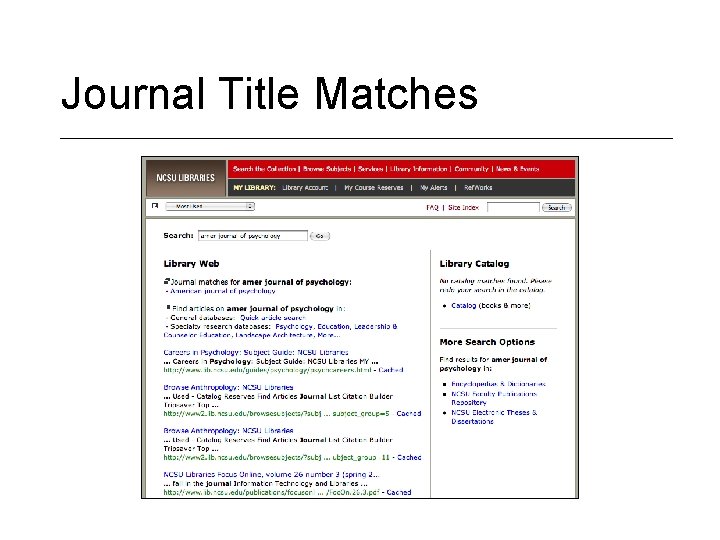 Journal Title Matches 