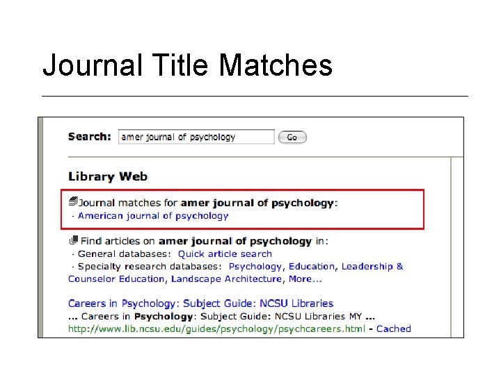 Journal Title Matches 