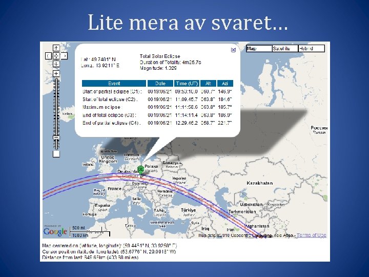 Lite mera av svaret… 