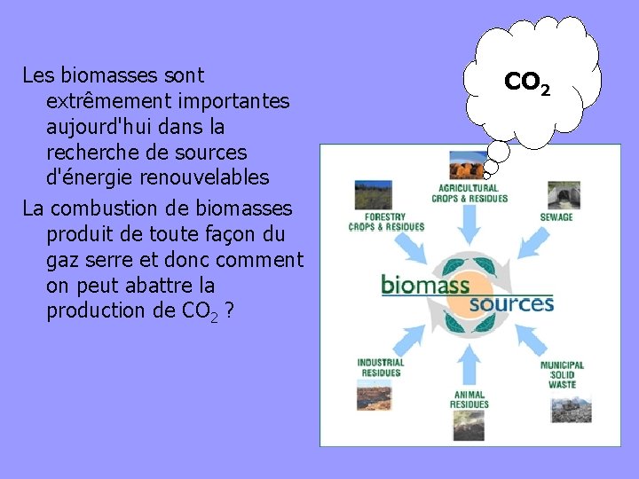 Les biomasses sont extrêmement importantes aujourd'hui dans la recherche de sources d'énergie renouvelables La