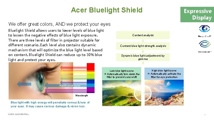 Acer Bluelight Shield Expressive Display We offer great colors, AND we protect your eyes