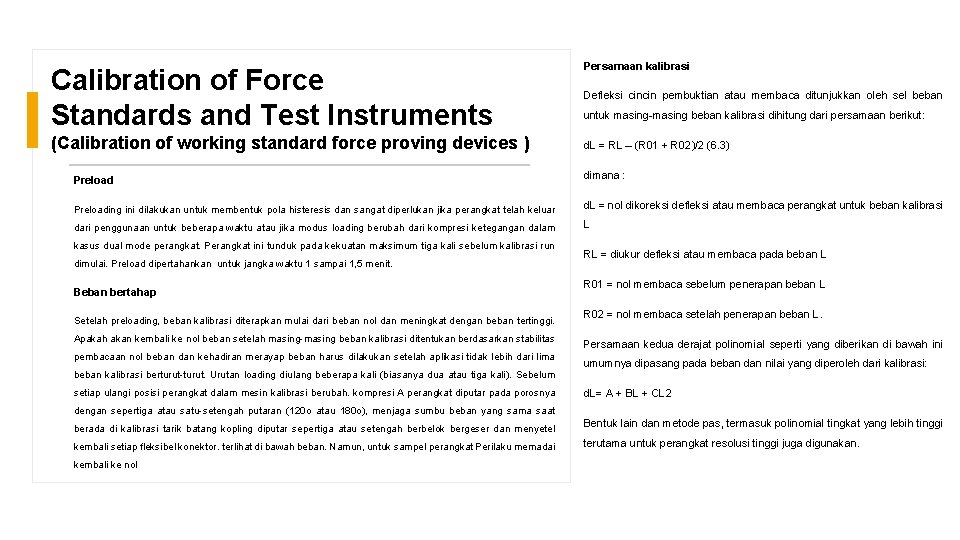 Calibration of Force Standards and Test Instruments (Calibration of working standard force proving devices