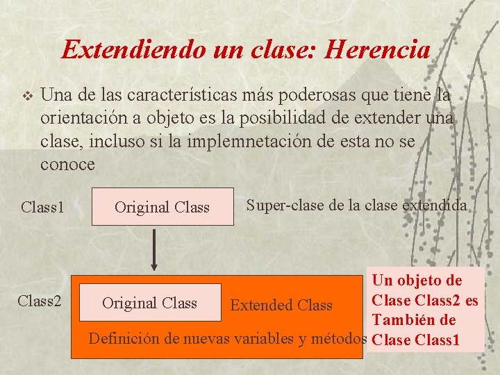 Extendiendo un clase: Herencia v Una de las características más poderosas que tiene la