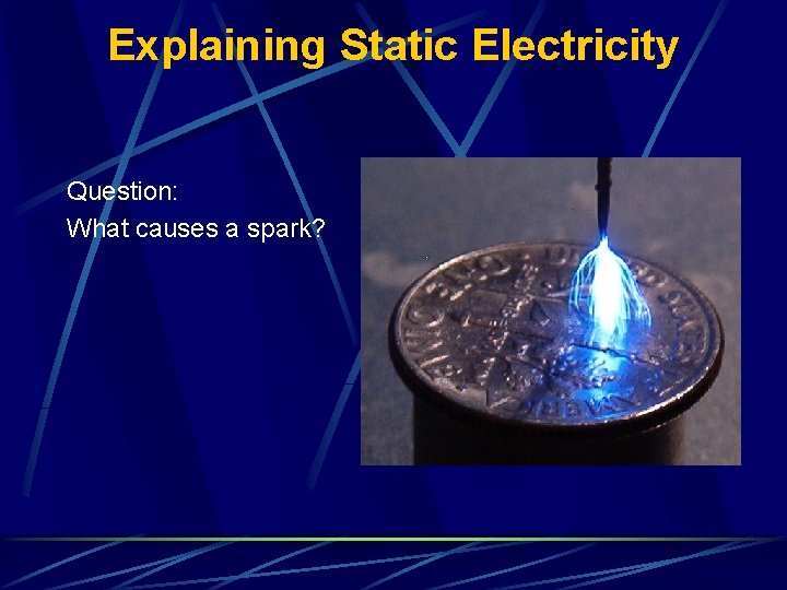 Explaining Static Electricity Question: What causes a spark? 