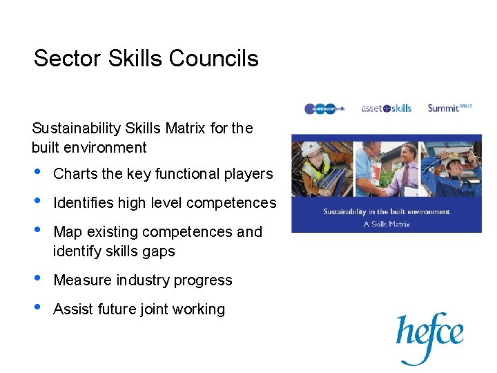 Sector Skills Councils Sustainability Skills Matrix for the built environment • • • Charts