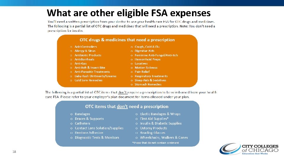 What are other eligible FSA expenses 18 