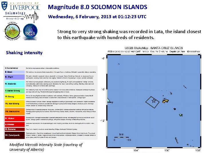 Magnitude 8. 0 SOLOMON ISLANDS Wednesday, 6 February, 2013 at 01: 12: 23 UTC